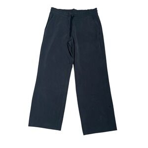 Athleta Seasoft Straight Leg Pant Black Large High Rise Travel Wrinkle Resistant
